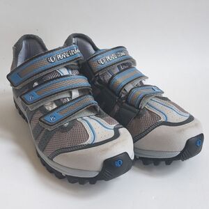 Ladies Pearl Izumi Gray/Blue "Drift" Velcro Strap Bicycling Shoes Size 40/9